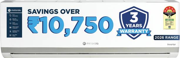 MOTOROLA 2026 Model 1.5 Ton 5 Star Split Inverter with Wi-fi | Free Installation with 3-Year Comprehensive Warranty with Attachments included AC