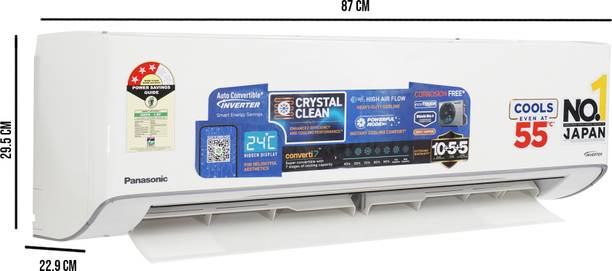 Panasonic 1 Ton 3 Star Split Inverter AC – White, Grey  (CS-EU12BKY3F/CU-EU12BKY3F, Copper Condenser)
