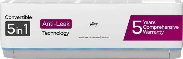 Godrej 5-In-1 Convertible Cooling 2024 Model 1.5 Ton 3 Star Split Inverter Anti Leak And Heavy Duty Cooling at Extreme Temperature AC  - White