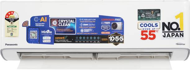 Panasonic 1 Ton 3 Star Split Inverter AC with Wi-fi Connect – White, Grey  (CS-EU12BKY3FM/CU-EU12BKY3FM, Copper Condenser)