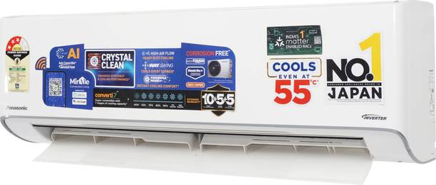 Panasonic 1 Ton 3 Star Split Inverter AC with Wi-fi Connect – White, Grey  (CS-EU12BKY3FM/CU-EU12BKY3FM, Copper Condenser)