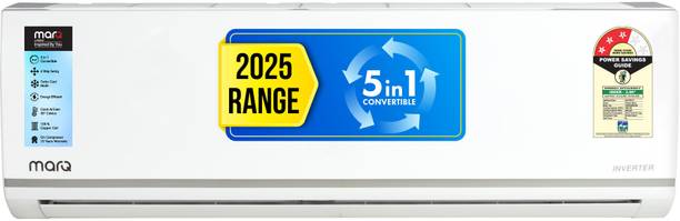 MarQ by Flipkart 2025 1.5 Ton 3 Star Split Inverter 5-in-1 Convertible with Turbo Cool Technology AC  - White