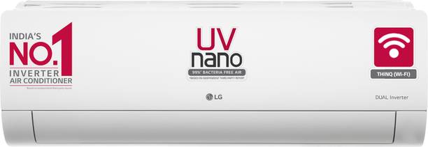 LG 2023 Model 1.5 Ton 5 Star Split Inverter UV Nano, 4 Way Swing, HD Filter with Anti-Virus Protection AC