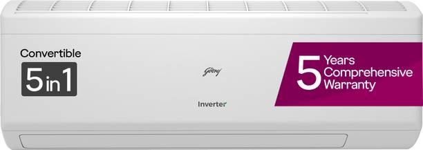 Godrej 5-in-1 Convertible Cooling 2023 Model 2 Ton 3 Star Split Inverter i-sense Technology with Blue Fin Anti Corrosive Coating AC  - White