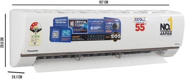 Panasonic 1.5 Ton 3 Star Split Inverter AC – White, Grey  (CS-AU18BKYF/CU-AU18BKYF, Copper Condenser)