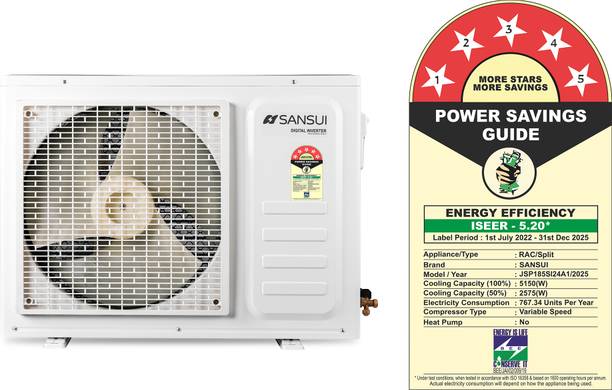 Sansui 2025 Model 1.5 Ton 5 Star Split Inverter 5 in 1 Convertible 1.5 Ton 5 Star Split Inverter with ZEN Cool Technology, Energy Saving, Blue Fin, Copper Tubing, Anti Rust…