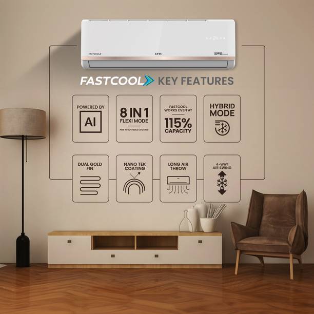 IFB 2025 Model Gold Pro Series 2 Ton 3 Star Split Inverter with Hybrid Technology, Works upto 55 DegreeC, 4-Way Swing, Higher Cooling Capacity, Self-Clean & AI AC – Ivory White