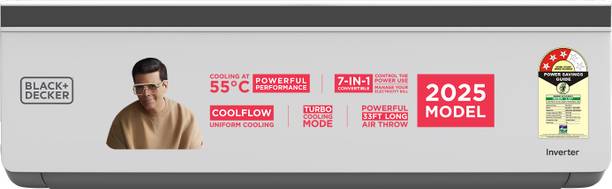 BLACK+DECKER 2025 Model 1.5 Ton 3 Star Split Inverter AC  - White
