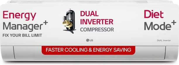 LG 2025 Model AI Plus Convertible 6-in-1 1.5 Ton 3 Star Split AI Dual Inverter with Energy Manger Plus,4 Way Swing, Voice Control, HimClean, VIRAAT Mode and Diet Mode Plus AC with Wi-fi Connect  - White