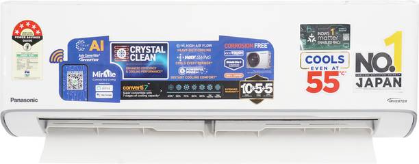 Panasonic 1 Ton 5 Star Split Inverter AC with Wi-fi Connect – White, Grey  (CS-EU12BKY5FM/CU-EU12BKY5FM, Copper Condenser)