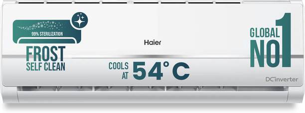 Haier 2025 Model Intelli-Convertible 7 in1 Convertible 1 Ton 3 Star Split Dual Inverter HD Filter,Frost Self Clean,Upto 20 M air Flow, Hyper PCB, 2 Way Swing AC  - White