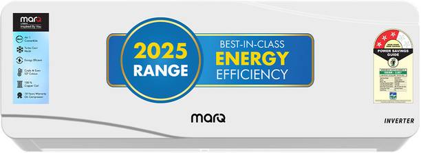 MarQ by Flipkart 2025 0.75 ton 3 Star Split Inverter 4-in-1 Convertible with Turbo Cool Technology AC  - White