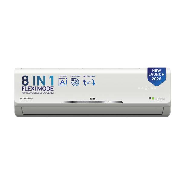 IFB 2026 Model 1.5 Ton 3 Star Split Inverter with Hybrid Mode, 8-in-1 Flexi Mode, Heavy Duty Compressor, Long Air Throw, Self Clean, Copper Condenser AC