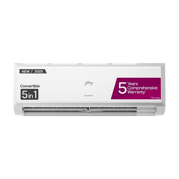 Godrej 2025 Model 1 Ton 3 Star Split Inverter 5-In-1-Convertible Cooling with Heavy Duty Cooling At Extreme Temperature AC