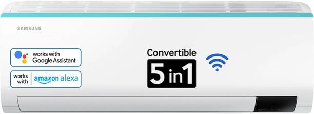 SAMSUNG Convertible 5-in-1 Cooling 2023 Model 1 Ton 3 Star Split Inverter AC with Wi-fi Connect - White