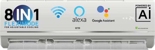 IFB FastCool Convertible 8-in-1 Cooling, 2023 Model 1.5 Ton 5 Star Split Inverter 7 Stage Air Treatment AC with Wi-fi Connect  - White