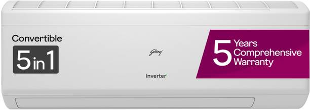 Godrej 2024 Model 1.5 Ton 5 Star Split Inverter 5-In-1 Convertible with Heavy Duty Cooling at Extreme Temperature AC