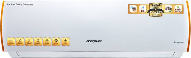 Acerpure 1.5 Ton 5 Star Split Inverter 4 in 1 convertible design,Anti-virus Filter, Blue Fin Technology AC  - White, Orange