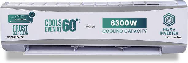 Haier 2025 Model Intelli-Convertible 7 in1 Convertible 2 Ton 3 Star Split Inverter Expandable HD Filter,Frost Self Clean,Upto 20 M air Flow, Hyper PCB, 2 Way Swing AC  - White