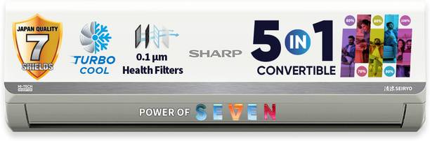 Sharp 2025 Model 1.5 Ton 3 Star Split Inverter 5 in 1 Convertible,7 Stage Health Filters, Turbo Cool Technology, AntiCorrosive Gold Fin AC AH-SI18V3B-