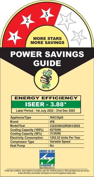 IFB 2025 Model Gold Pro Series 2 Ton 3 Star Split Inverter with Hybrid Technology, Works upto 55 DegreeC, 4-Way Swing, Higher Cooling Capacity, Self-Clean & AI AC – Ivory White