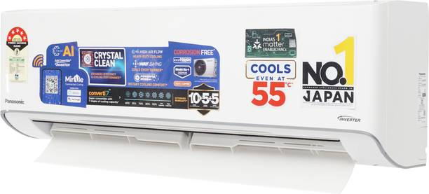 Panasonic 1 Ton 5 Star Split Inverter AC with Wi-fi Connect – White, Grey  (CS-EU12BKY5FM/CU-EU12BKY5FM, Copper Condenser)