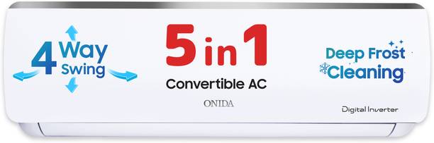 ONIDA 2025 Model 5-in-1 Convertible Cooling 1.5 Ton 3 Star Split Inverter With AI Deep Cleaning AC  - White