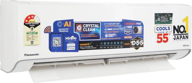 Panasonic 1 Ton 3 Star Split Inverter AC with Wi-fi Connect – White, Grey  (CS-EU12BKY3FM/CU-EU12BKY3FM, Copper Condenser)