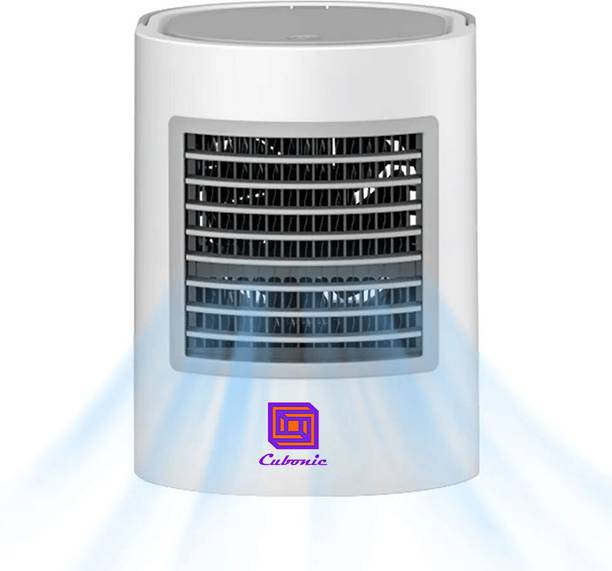 Cubonic Portable Air Cooler Fan with RGB light, 3 Speeds, Desk fan Mini Air Cooler. USB Air Cooler