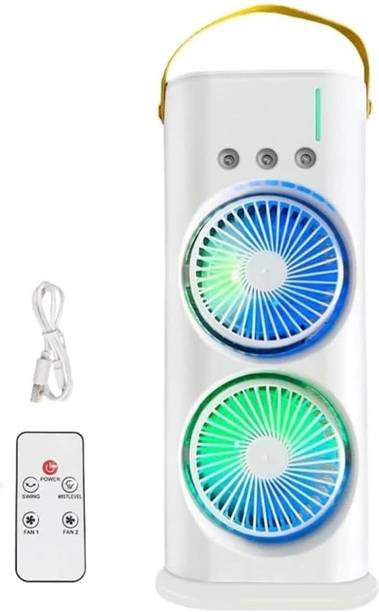 NR NIKRISH GIFTING ELEVATING Multicolour Portable Dual Blade USB Rechargeable Tower Cooling Fan With Remote USB Fan