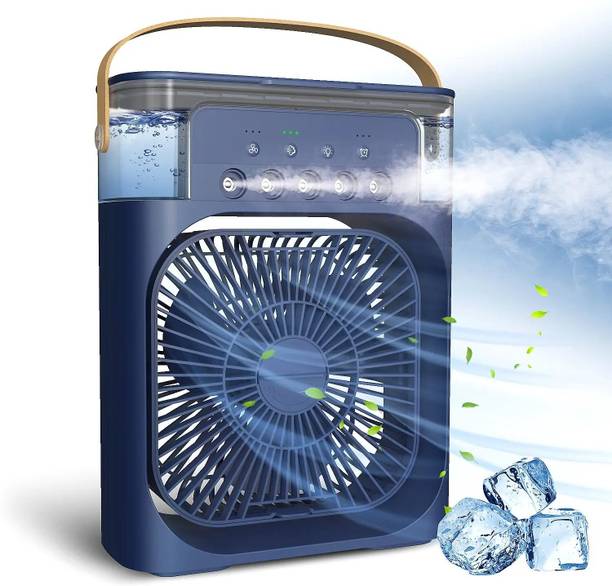 Raptas 4-in-1 Mini Air Cooler Cool Mist Fan with LED Light, USB Power & Quiet Operation 4-in-1 Mini Air Cooler Cool Mist Fan with LED Light, USB Power & Quiet Operation USB Fan