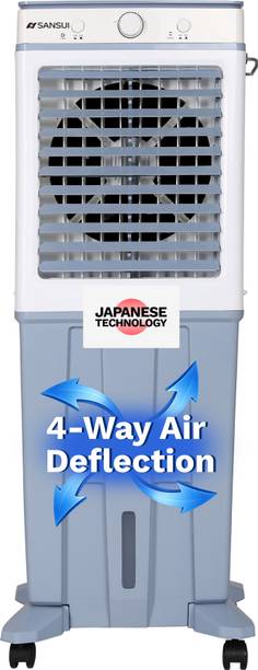 Sansui 65 L Tower Air Cooler Water Level Display, High Grade HoneyComb Cooling Pads