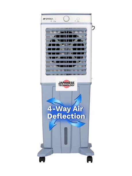 Sansui 65 L Tower Air Cooler Water Level Display, High Grade HoneyComb Cooling Pads