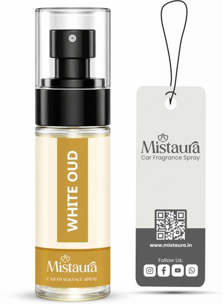MistAura White Oud Car Freshener Spray | Long lasting 400+ Sprays Car Perfume | Premium Fiber Hanging Car Spray | Luxury White Oud Fragrance | Car Perfume for All Cars
