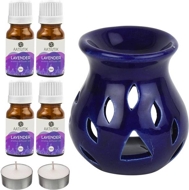Aatiutik Lavender Diffuser Set Lavender & Fragrance for Room and Office with Ceramic Electric Burner