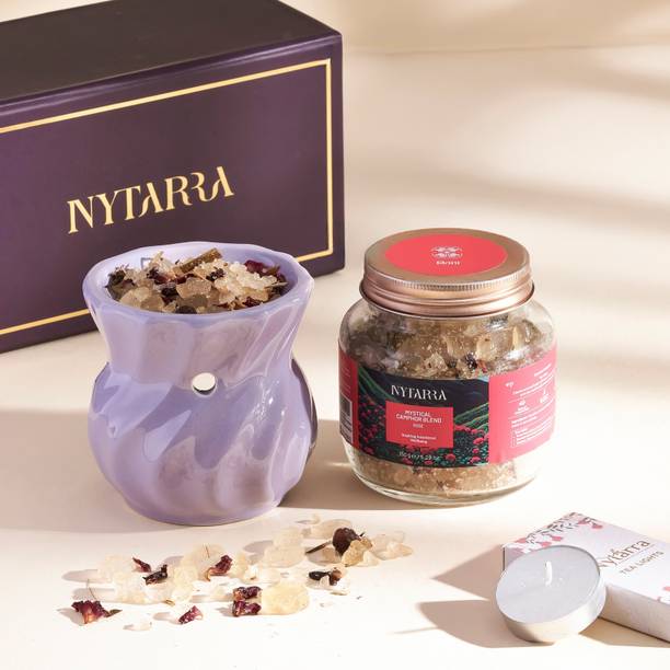 NYTARRA Rose, exotic, sensual Diffuser Set Rose Mystical Camphor Gift Box 150g | Pure Camphor