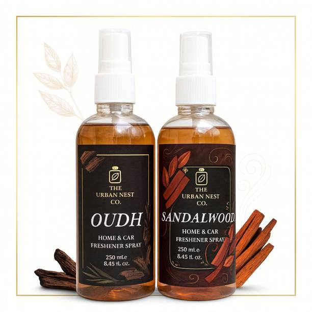 The Urban Nest Co. Oudh & Sandalwood Premium Woody Freshener Combo Spray Oudh-Sandalwood