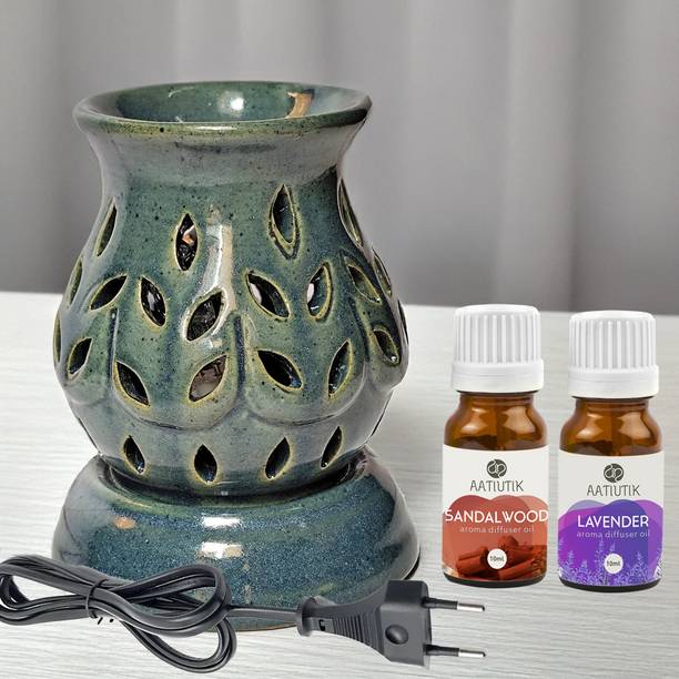 Aatiutik Sandalwood & Lavender, Electric Air Freshener Fragrance Oil Burner Aroma Diffuser Diffuser Set, Aroma Oil Aroma Ceramic Electric Diffuser