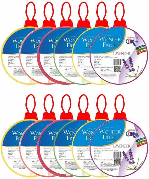 wonder fresh Air Fresheners, Bathroom Freshener, Toilet Freshener, Bathroom freshener Block, Toilet Freshener Block, Air fresheners Block, Fragrance Block, Mogra, Sandal, Lavender, Rose, Jasmin, Lavender, Pack of 12 Blocks Air freshener flower