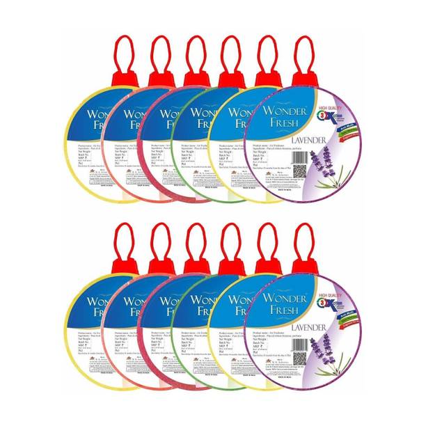 wonder fresh Air Fresheners, Bathroom Freshener, Toilet Freshener, Bathroom freshener Block, Toilet Freshener Block, Air fresheners Block, Fragrance Block, Mogra, Sandal, Lavender, Rose, Jasmin, Lavender, Pack of 12 Blocks Air freshener flower