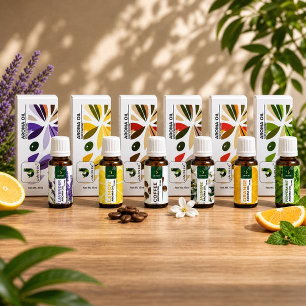 JAINIK 6 Flavour Aroma Oil Aroma Oil Aroma oil 6 Flavour Aroma Oil For Diffuser Set, Refill, Automatic Spray Soap, Candle,etc