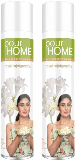 POUR HOME Room Freshener Royal Rajni Gandha 270 Ml (Pack of 2) Spray Room Freshener | Royal Rajni Gandha |