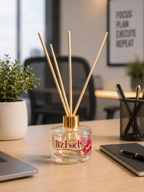 ItzForU Royal Noir, Floral Aroma Oil, Automatic Spray, Diffuser, Refill Luxe Reed Diffuser for Self Use and Gifting | Natural Aroma Oil & Scented Spray | Premium Home Fragrance Set | Relaxing Aromatherapy Gift Box for Living Room, Office, Bedroom, Washroom