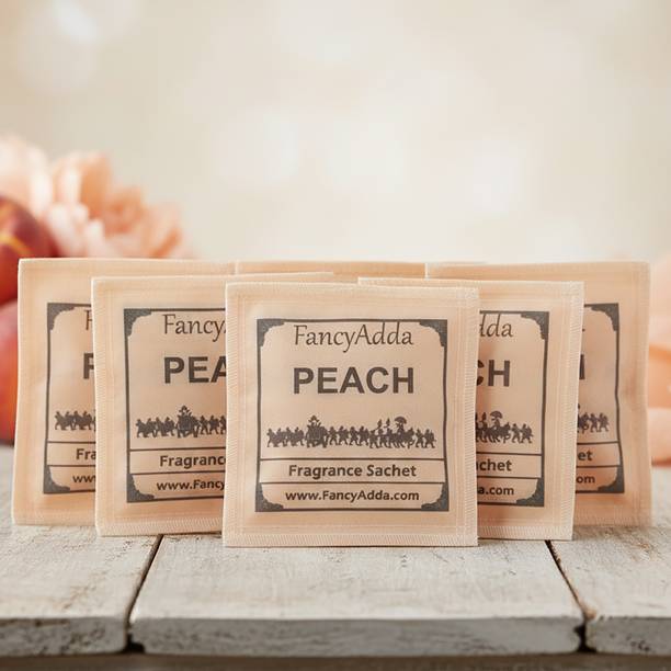 Fancyadda Peach Potpourri Premium Peach Scented Sachets (5 Pcs) | Long Lasting Natural Fruity Air Freshener for Almirah, Linen, Room, Wardrobe, Drawers & Closets | Non-Toxic Deodorizer
