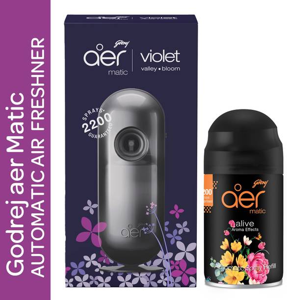 Godrej Aer Violet Valley Bloom & Matic-Alive Refill Automatic Spray Matic Kit (Machine + 1 Refill)