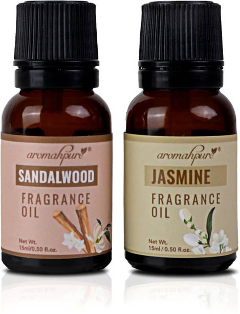 Aromahpure Sandalwood and Jasmine Aroma Oil for Home Fragrance | Helps in Meditation |Best for Aromatherapy |IFRA Certified