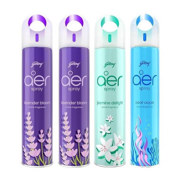 Godrej LAVENDER BLOOM, JASMINE DELIGHT, COOL AQUA Spray AER SPRAY