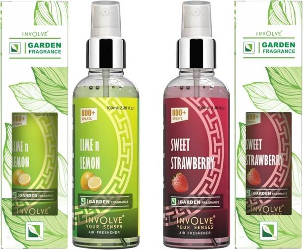 Involve Garden Fragrance Air Freshener Spray -Sweet Strawberry & Lime Lemon Car Freshener Spray Garden Fragrance Air Freshener Spray for Car/Home/Office - Sweet Strawberry & Lime Lemon