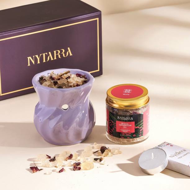 NYTARRA Rose, exotic, sensual Diffuser Set Rose Mystical Camphor Gift Box 70g | Pure Camphor & Diffuser