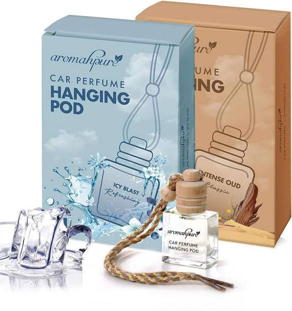 Aromahpure Oudh and Cool Car Freshener Diffuser Pack of 2 Hanging Pod Air Freshener